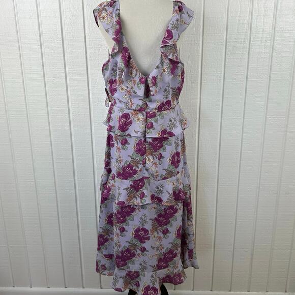 Lulus Women Sleeveless Midi Dress Wedding Formal Cocktail Preppy Purple Size XL - Picture 6 of 10